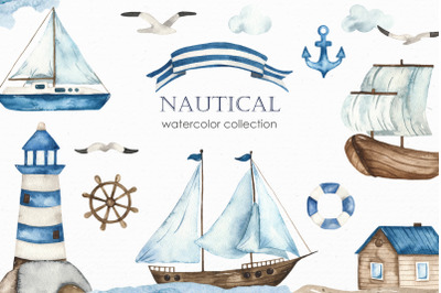 Nautical watercolor collection