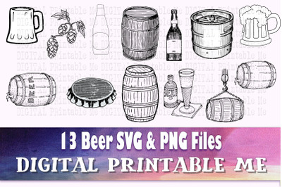 Beer svg&2C; silhouette bundle&2C; 13 images&2C; Alcohol&2C; adult beverage&2C; mug&2C;