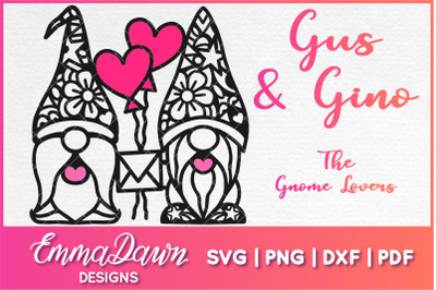 GUS &amp; GINO THE GNOME LOVERS VALENTINES WEDDING DAY DESIGN MANDALA