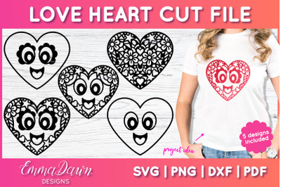 Love Heart SVG | Zentangle Cut File
