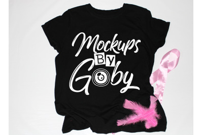 Black Shirt Mock Up&2C; Womens Shirt Mockup&2C; Breast Cancer T-shirt Mock U