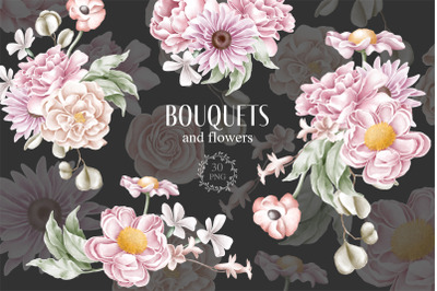Bouquets and flowers +patterns
