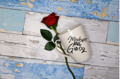 White Mug Mockups, Red Roses, Love Mock Ups, Valentine&#039;s day Mockup, C