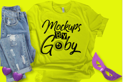 Bella Canvas T-shirt Mockups, Yellow Shirt, Carnival,