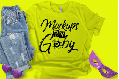 Bella Canvas T-shirt Mockups&2C; Yellow Shirt&2C; Carnival&2C;