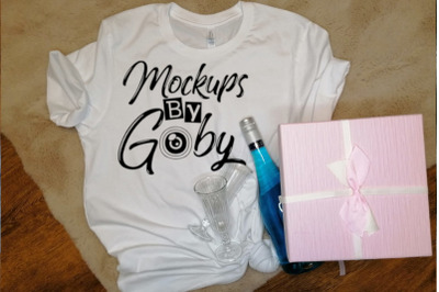 White Tshirt Mockup&2C; Glasses&2C; Gift Box&2C; Mock Ups&2C; Flat Lays&2C; Digital