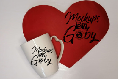 White Mug Mockups, Love Mock Up, Valentine&#039;s day Mockup,