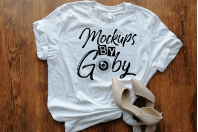 White T-shirt Mockups, Bella Canvas 3001, Hight Heels, Flat Lays