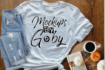 Mockup White T-shirt, Bella canvas 3001 Tshirts Mock Ups, Flat Lays Im