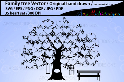 35 heart family tree svg