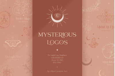 Mysterious Logos Collection. Fully editable Pre-made Logo Templates.