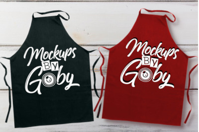 Mockups Black and Red Kitchen Aprons