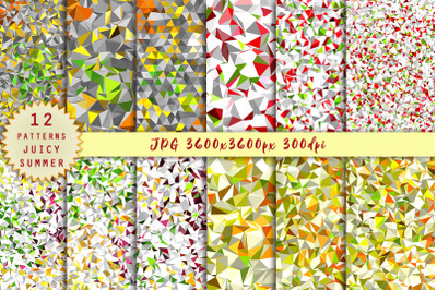Set of abstract geometric backgrounds &quot;Juicy summer&quot;