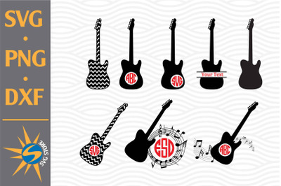 Guitar Monogram SVG&2C; PNG&2C; DXF Digital Files Include