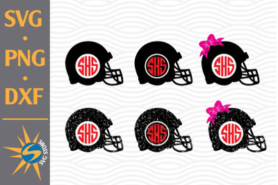 Football Helmet Monogram SVG, PNG, DXF Digital Files Include