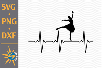 Ballerina Heartbeat SVG&2C; PNG&2C; DXF Digital Files Include