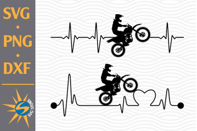 Motocross Heartbeat SVG&2C; PNG&2C; DXF Digital Files Include