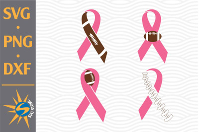 Football Ribbon Cancer SVG, PNG, DXF Digital Files Include