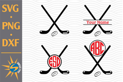 Hockey Stick Monogram SVG, PNG, DXF Digital Files Include