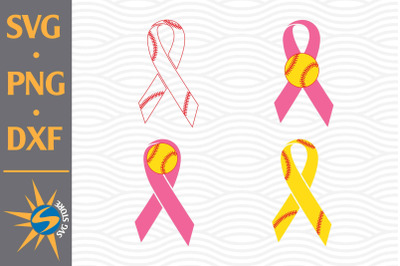 Softball Ribbon Cancer SVG, PNG, DXF Digital Files Include