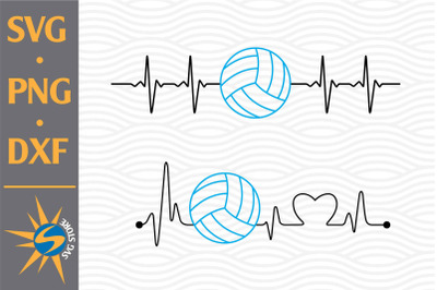 Volleyball Heartbeat SVG, PNG, DXF Digital Files Include