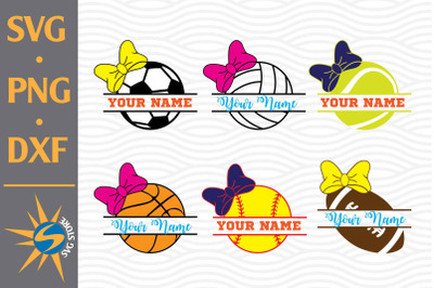 Split Sport Ball SVG, PNG, DXF Digital Files Include