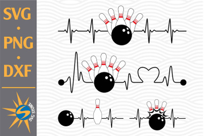 Bowling Heartbeat SVG, PNG, DXF Digital Files Include