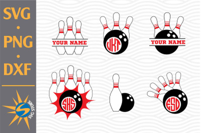 Bowling Monogram SVG, PNG, DXF Digital Files Include