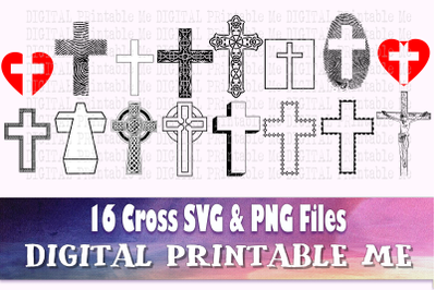 Cross svg, silhouette bundle, 16, Religious symbol, PNG, clip art, vec