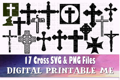 Cross svg, silhouette bundle, 17, Religious symbol, PNG, clip art, vec