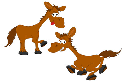 cute horse animal cartoon, simple vector illustration