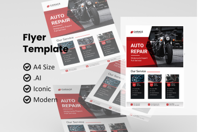 Motorcycle service flyer template