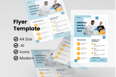 Medical check test flyer template