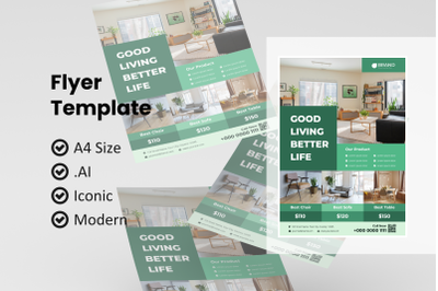 Business furniture flyer template