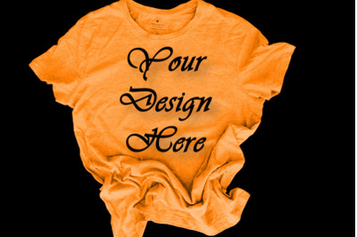 Orange Tshirt Mockups, Unisex Design,  Digital Mock Up