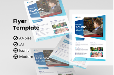 School online class 2021 flyer template