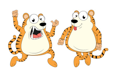 cute tiger animal cartoon&2C; simple vector illustration