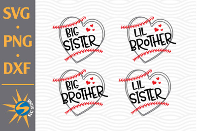 Brother Sister Softball SVG, PNG, DXF Digital Files Include