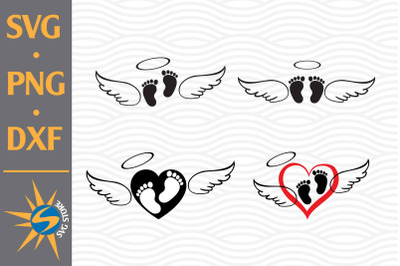 Baby Feet Agle Wing SVG, PNG, DXF Digital Files Include