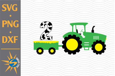 2nd Birthday Tractor SVG, PNG, DXF Digital Files Include