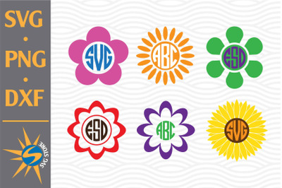 Flower Monogram SVG&2C; PNG&2C; DXF Digital Files Include