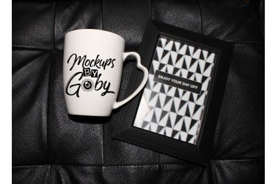 White Mug Mockups&2C; Relax Mock Ups&2C; Enjoy Your Day Off&2C; Frame&2C; Mockup&2C;