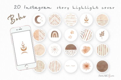 Instagram Story Highlight Icons, Boho Covers