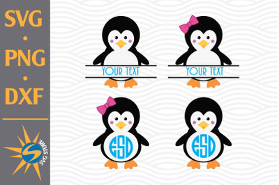 Penguin Monogram SVG&2C; PNG&2C; DXF Digital Files Include