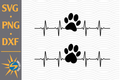 Paw Heartbeat SVG&2C; PNG&2C; DXF Digital Files Include