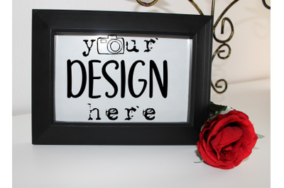 Decorative Frame Mock Up, Black Frame Mockup, Wedding, Valentine&#039;s day