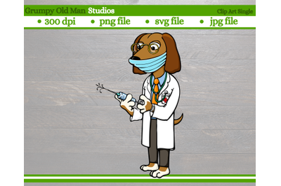 cartoon dog with covid vaccine cut file | coronavirus clip art | cute