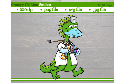 cartoon dragon doctor with covid vaccine cut file | coronavirus clip a