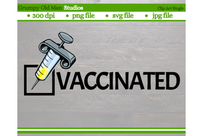 covid vaccinated cut file | coronavirus clip art | syringe and check b