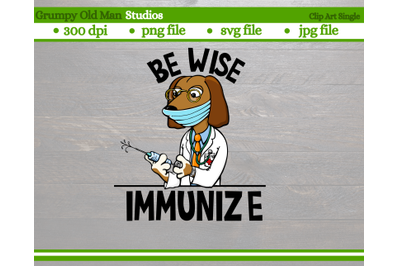 cartoon dog doctor with covid vaccine cut file | coronavirus clip art